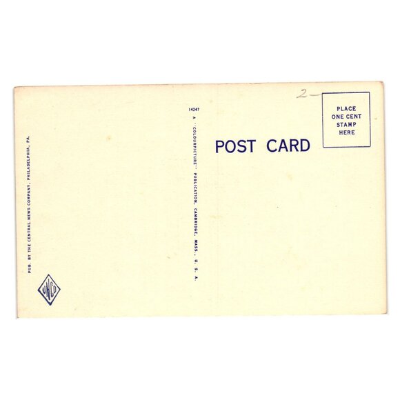 U S Customs House Philadelphia Postcard Vintage Linen Art Deco Architecture - Picture 2 of 2